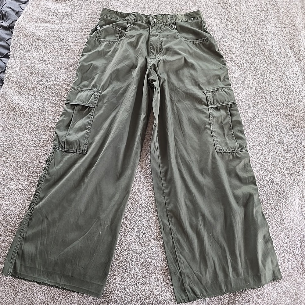 Kikwear Synthetic Technologies Baggy Cargo Pants Size 32 Skater Y2K‎ 90s Rave